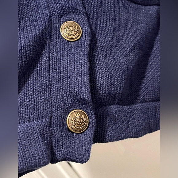 Lauren Ralph Lauren Knitted Cowl Neck Embroidered Cardigan 100% Cotton Size XL - Picture 8 of 10